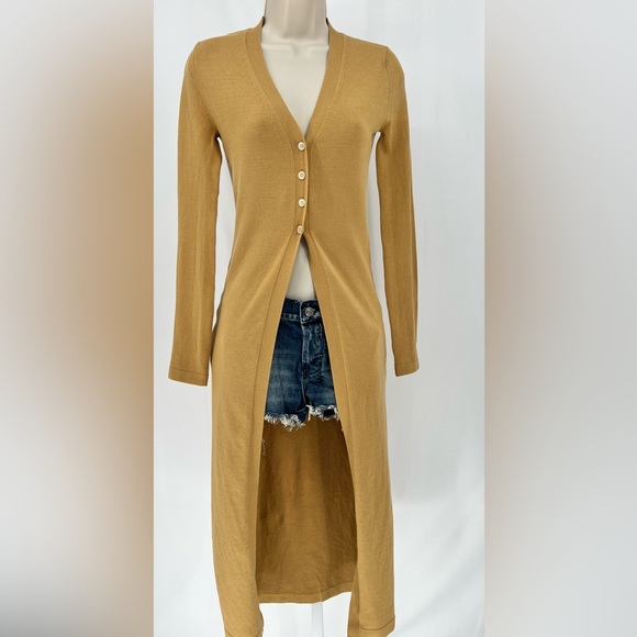 LITA BY CIARA - Long Cardigan Button Down in Iced Coffee Color - XS - Picture 3 of 11